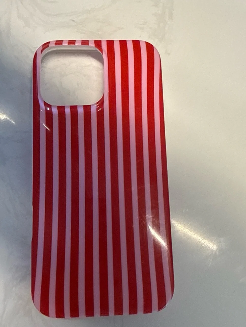 Red & White Striped Phone Case - Slim Protective Cover IPHONE 16 PRO MAX
